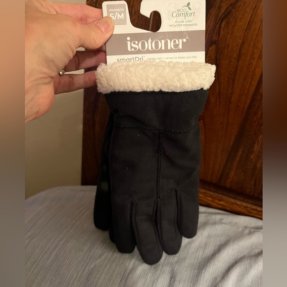 Isotoner Smart Dri/Touch Eco Comfort Recycled Women S/M Gloves,Repels Water, new - Picture 1 of 4